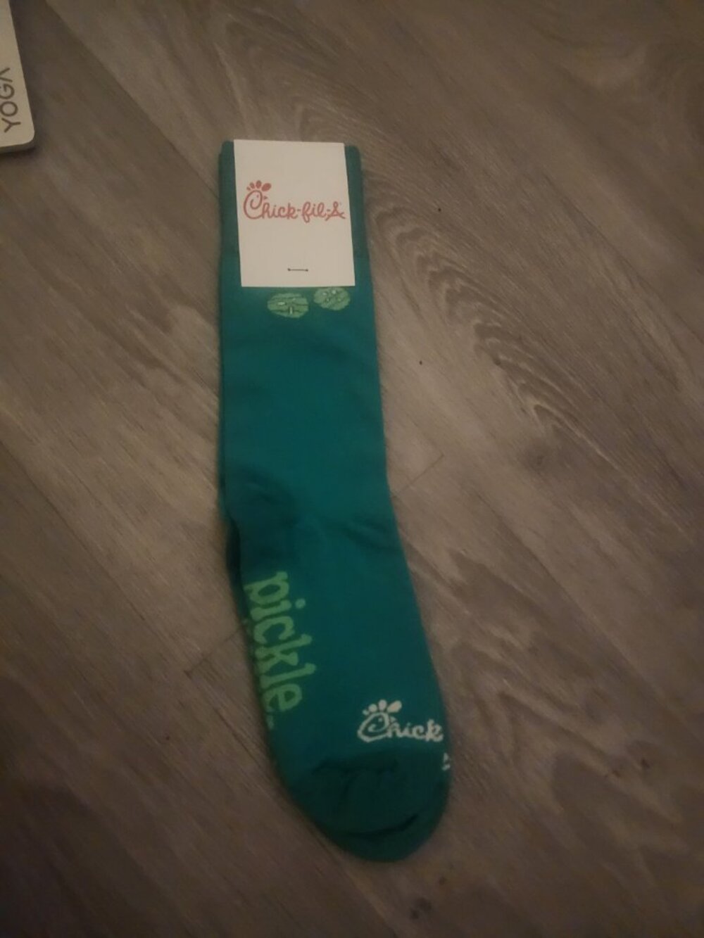 Chick Fil A Limited Edition Green Pickle Crew Socks New In Package Adult Size